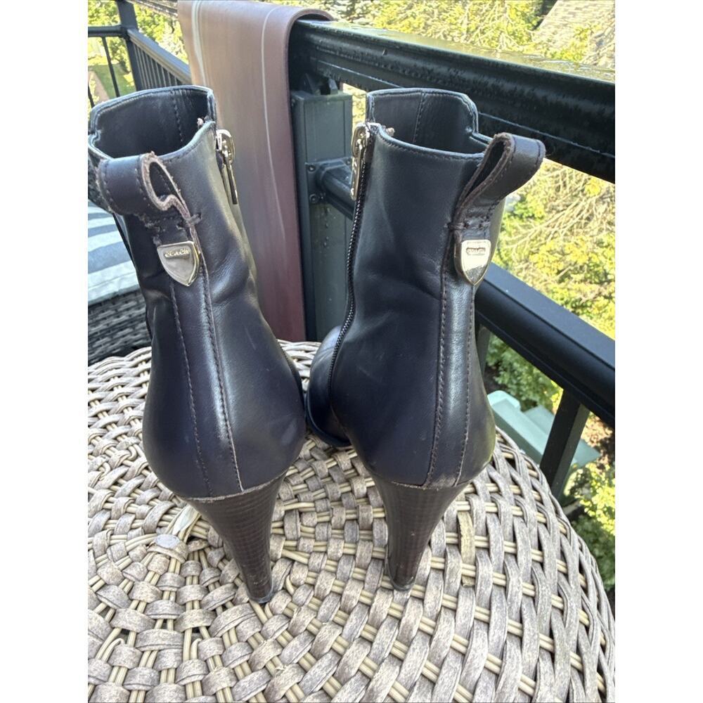 COACH Jemma Women’s Dark Brown Leather High Heeled Ankle Boot Woman’s Size 9B - Picture 6 of 16